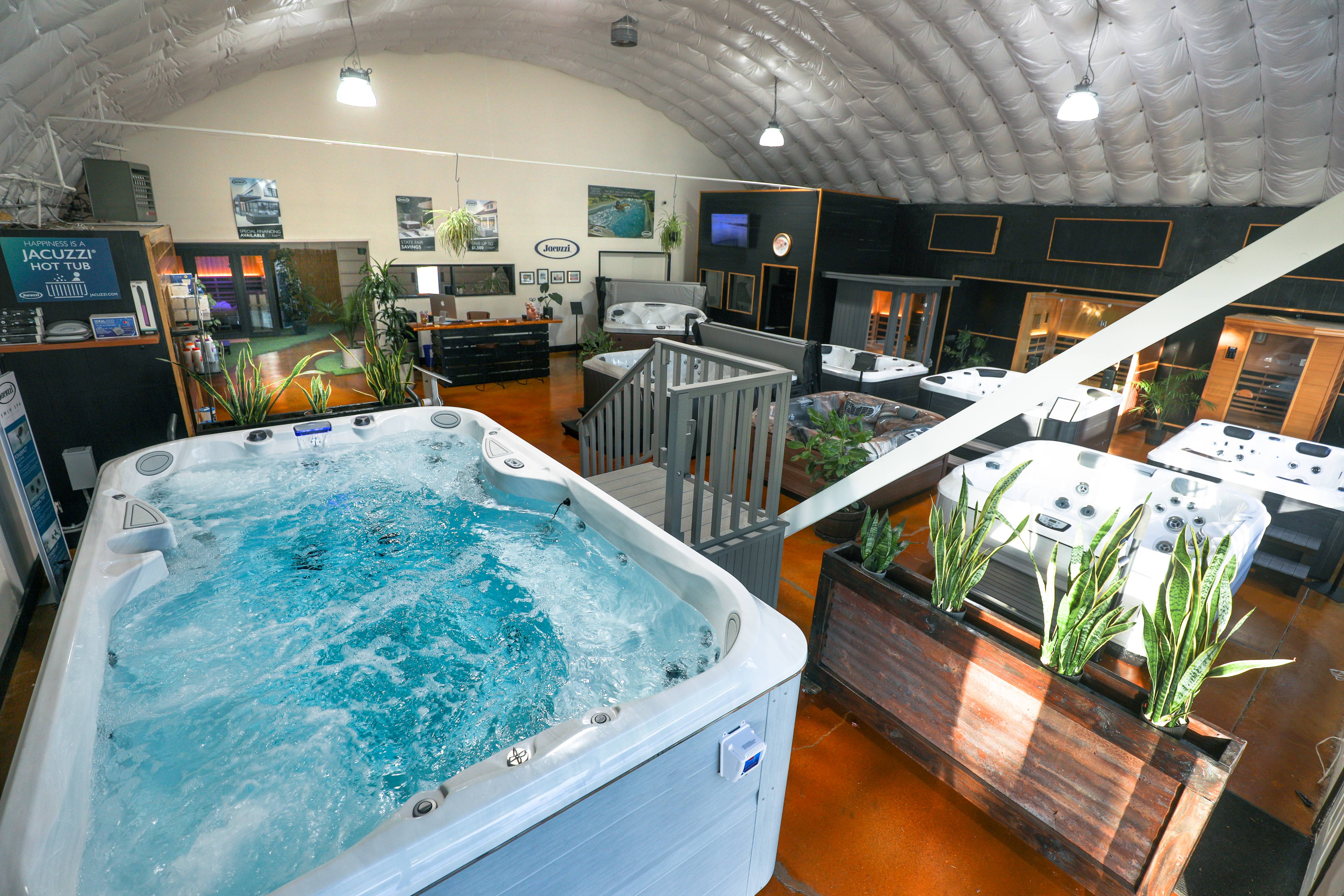 Sales room featuring swim spa